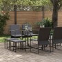 Conjunto de Comedor de Jardín 9 pcs Negro Acero