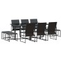 Conjunto de Comedor de Jardín 11 pcs Negro Acero