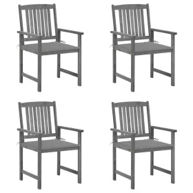 Garden chairs with cushions 4 pcs solid gray acacia wood by vidaXL, Garden chairs - Ref: Foro24-3061224, Price: 279,66 €, Dis...