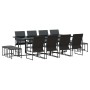 Conjunto de Comedor de Jardín 13 pcs Negro Acero