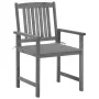 Garden chairs with cushions 4 pcs solid gray acacia wood by vidaXL, Garden chairs - Ref: Foro24-3061224, Price: 282,43 €, Dis...