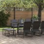 Conjunto de Comedor de Jardín 13 pcs Negro Acero