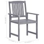 Gartenstühle mit Kissen, 4 Stück, massives graues Akazienholz von vidaXL, Gartenstühle - Ref: Foro24-3061224, Preis: 281,98 €...