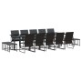 Conjunto de Comedor de Jardín 15 pcs Negro Acero