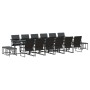 Conjunto de Comedor de Jardín 17 pcs Negro Acero