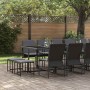 Conjunto de Comedor de Jardín 17 pcs Negro Acero