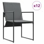 Conjunto de Comedor de Jardín 17 pcs Negro Acero