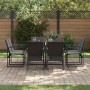 Conjunto de Comedor de Jardín 9 pcs Negro Acero