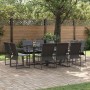 Conjunto de Comedor de Jardín 11 pcs Negro Acero