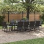 Conjunto de Comedor de Jardín 13 pcs Negro Acero