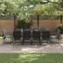 Conjunto de Comedor de Jardín 13 pcs Negro Acero