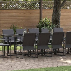 Conjunto de Comedor de Jardín 15 pcs Negro Acero