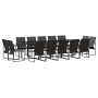 Conjunto de Comedor de Jardín 15 pcs Negro Acero