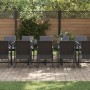 Conjunto de Comedor de Jardín 15 pcs Negro Acero