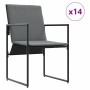 Conjunto de Comedor de Jardín 15 pcs Negro Acero