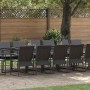 Conjunto de Comedor de Jardín 17 pcs Negro Acero