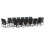 Conjunto de Comedor de Jardín 17 pcs Negro Acero