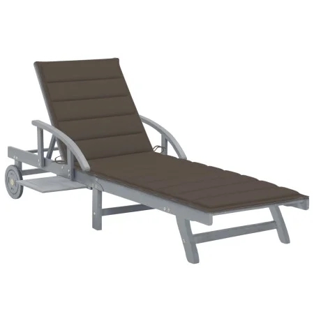 Garden lounger with solid acacia wood cushion by vidaXL, Loungers - Ref: Foro24-3061337, Price: 206,80 €, Discount: %