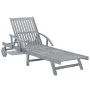 Garden lounger with solid acacia wood cushion by vidaXL, Loungers - Ref: Foro24-3061337, Price: 206,80 €, Discount: %
