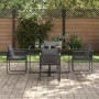 Conjunto de Comedor de Jardín 5 pcs Negro Acero