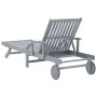 Garden lounger with solid acacia wood cushion by vidaXL, Loungers - Ref: Foro24-3061337, Price: 206,80 €, Discount: %