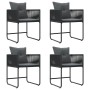 Conjunto de Comedor de Jardín 5 pcs Negro Acero
