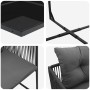 Conjunto de Comedor de Jardín 5 pcs Negro Acero