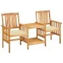 Garden chairs and table with solid acacia wood cushions by vidaXL, Garden sets - Ref: Foro24-3061292, Price: 147,06 €, Discou...