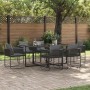 Conjunto de Comedor de Jardín 7 pcs Negro Acero