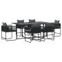 Conjunto de Comedor de Jardín 7 pcs Negro Acero