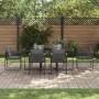 Conjunto de Comedor de Jardín 7 pcs Negro Acero
