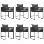 Conjunto de Comedor de Jardín 7 pcs Negro Acero