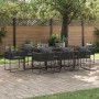 Conjunto de Comedor de Jardín 9 pcs Negro Acero