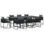 Conjunto de Comedor de Jardín 9 pcs Negro Acero