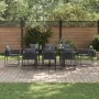 Conjunto de Comedor de Jardín 9 pcs Negro Acero
