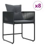 Conjunto de Comedor de Jardín 9 pcs Negro Acero