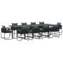 Conjunto de Comedor de Jardín 11 pcs Negro Acero