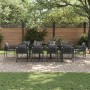 Conjunto de Comedor de Jardín 11 pcs Negro Acero