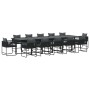 Conjunto de Comedor de Jardín 13 pcs Negro Acero