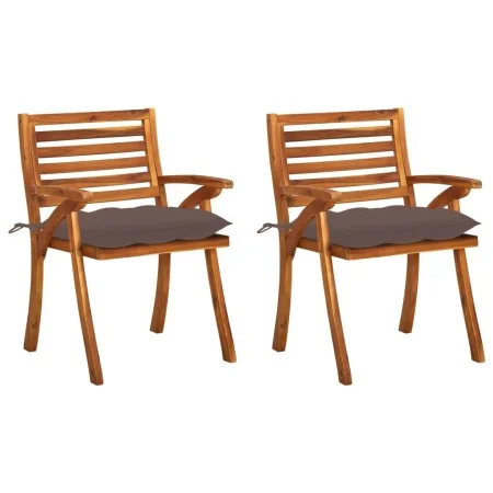 Garden dining chairs with cushions 2 pcs solid acacia wood by vidaXL, Garden chairs - Ref: Foro24-3060849, Price: 220,28 €, D...