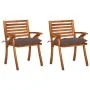 Garden dining chairs with cushions 2 pcs solid acacia wood by vidaXL, Garden chairs - Ref: Foro24-3060849, Price: 220,28 €, D...
