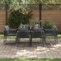 Conjunto de Comedor de Jardín 9 pcs Negro Acero