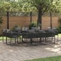 Conjunto de Comedor de Jardín 11 pcs Negro Acero