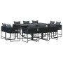 Conjunto de Comedor de Jardín 11 pcs Negro Acero