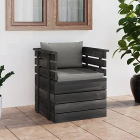 Garden armchair with pine wood cushions by vidaXL, Modular outdoor sofas - Ref: Foro24-3061720, Price: 111,28 €, Discount: %