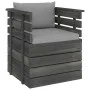 Garden armchair with pine wood cushions by vidaXL, Modular outdoor sofas - Ref: Foro24-3061720, Price: 100,88 €, Discount: %