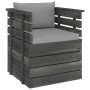 Sillón de jardín con cojines madera de pino de vidaXL, Sofás modulares de exterior - Ref: Foro24-3061720, Precio: 102,29 €, D...