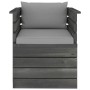Sillón de jardín con cojines madera de pino de vidaXL, Sofás modulares de exterior - Ref: Foro24-3061720, Precio: 102,29 €, D...