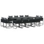 Conjunto de Comedor de Jardín 13 pcs Negro Acero