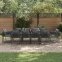 Conjunto de Comedor de Jardín 13 pcs Negro Acero